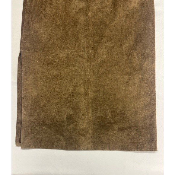 Sonoma Jean Company Genuine Leather Suede Maxi Skirt Browns Women Size 12 - Picture 11 of 13